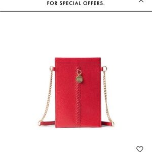 See By Chloe Red Crossbody Bag with Gold Chain